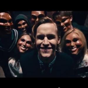 Screen shot of Nathan top right from film The Purge
