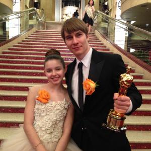 Fatima Ptacek and Andrew Napier at the 2013 Academy Awards.