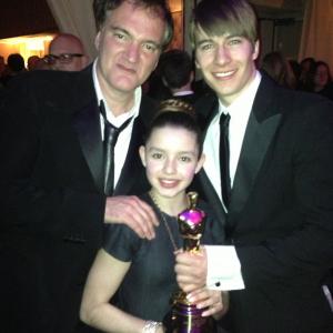 Quentin Tarantino, Fatima Ptacek, and Andrew Napier at the 2013 Vanity Fair Oscar Party.