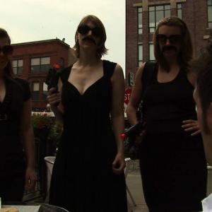 Still from Cloister Party of Death LR Skye Shrum Alysa Rowlands Lindsey Rodgers