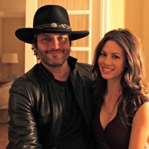 Robert Rodriguez and Nicole Sienna on the set of Amelia's 25th.