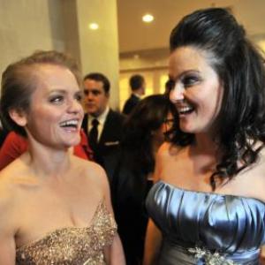 Melissa McMeekin left and Erica McDermott who worked together on The Fighter 2010 at the Ellie Fund Oscar Party at the Langham Boston