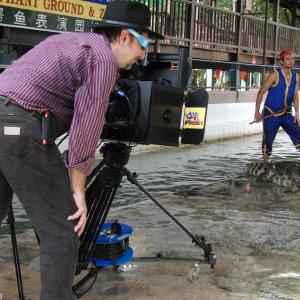 shoot at Samphran Crocodile Zoo for WOW!Bangkok 3D slated to air on January 2011 in USA.