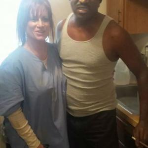 Clifton Powell(RAY)and I on the set of the short 