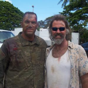 Errol James Snyder with Jeff Fahey on location with LOST