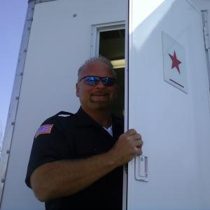 My Wardrobe Trailer playing a Lowell Police Officer on the set of The Fighter (Starring Mark Wahlberg & Christian Bale)