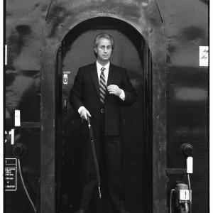 1985 Photo Shoot. Dimitri Kissoff on a train.