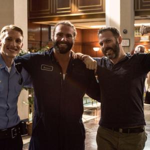 James Landry Chad Lail  dir Nic Kalilow pose for a photo on the set of Carter  June