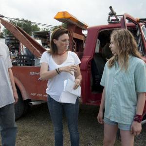 James Landry Hebert, Ami Cannan Mann & Chloe Moretz rehearse on the set of Texas Killing Fields