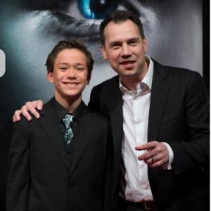 actor Christian Traeumer and aauthor of The Child Sebastian Fitzek at the world premier of The Child