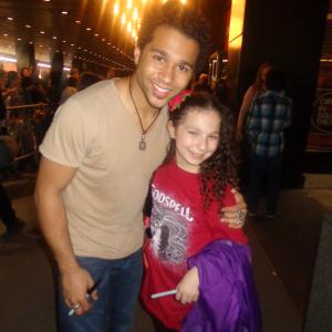 Rebecca with Corbin Blue after her Godspell 2032 performance