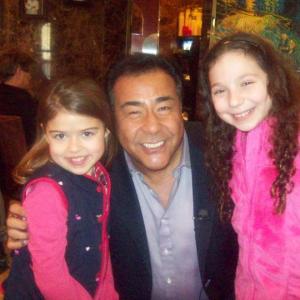 Rebecca with John Quinones on set of ABC show PrimetimeWhat Would You Do kids in diner episode