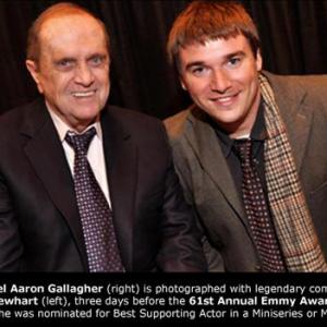 Michael Aaron Gallagher (right) with Bob Newhart.