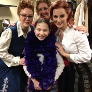Rebecca with costars of White Christmas Trista Moldovan and Beth Glover backstage