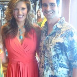 On set with Daisy Fuentes