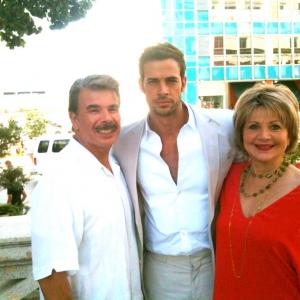 Alan Fritz with William Levy and Celia Do Muino before filming the final scene for A Change of Heart 2014