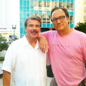Alan Fritz with Jim Belushi before filming the final scene for A Change of Heart 2014