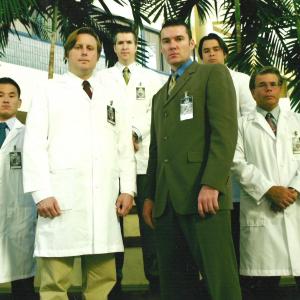 Far right, as a weapons scientist @ Burn Notice (2009)
