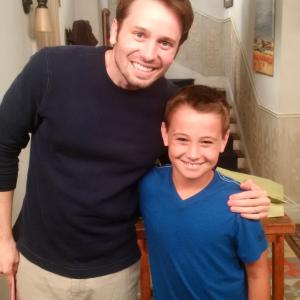 Tyler Ritter and Cameron Castaneda on the set of CBS's new show The McCarthys.