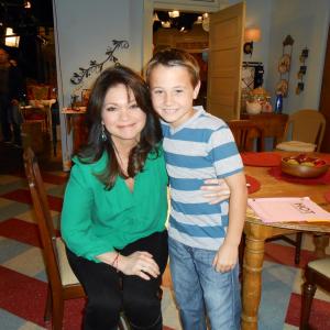 Valerie Bertinelli and Cameron Castaneda on the set of Hot in Cleveland