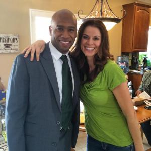 Maurice Hall and Jennifer Taylor on set of the movie A Date To Die For