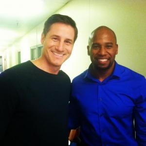 Maurice Hall and Sam Jaeger on set of the movie Plain Clothes