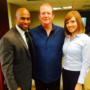 Maurice Hall and Natalie Britton with Producer Chris Lancey on set of the movie A Date To Die For.