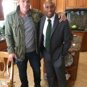 Maurice Hall and Bart Johnson on set of the movie A Date to Die For.