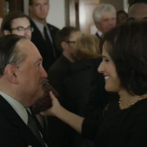 LEE ARMSTRONG with Julia LouieDreyfus from the Season 3 opener of the HBOSecond Lady Production of VEEP