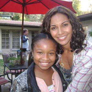 Kiara with Salli Richardson on the set of the movie I Will Follow