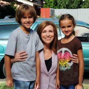 Michael Ormsby, Nancy Sullivan and Jamie Ormsby on the set of All Kids Count