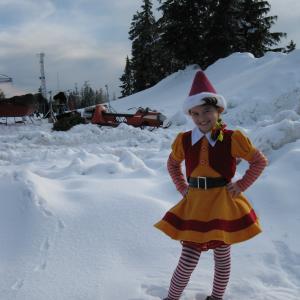 Dalila Bela on set of A Fairly Odd Christmas