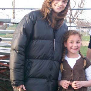 Danielle Panabaker and Rylie on the set of The Crazies