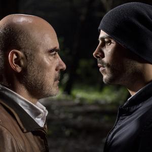 Still of Luca Zingaretti and Marco D'Amore in Perez. (2014)