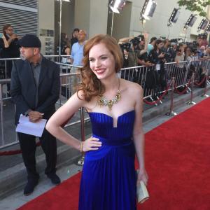 Lacey Hannan on the red carpet at the Jersey Boys Premier