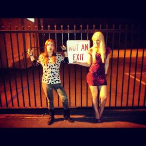 Jillisa Lynn with Bree Essrig on set of Blood Shed 2014