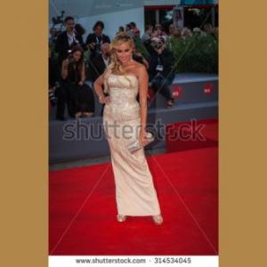 a Great Image of Isabelle Adriani on the Red Carpet of the 72nd Venice Film Festival