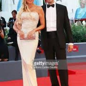 Isabelle Adriani and Count Palazzi Trivelli attend the premiere of 'Rabin, the Last day' at the 72nd Venice Film Festival