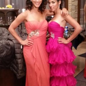 Christie Laing and Melissa Elias on the set of UNREAL for Lifetime