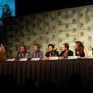 ComicCon 2012 panel The Vacationeers Are A Disaster Moderator Kate Erbland and panelists Todd Berger Jeff Grace Kevin M Brennan Blaise Miller Rachel Boston and Erinn Hayes