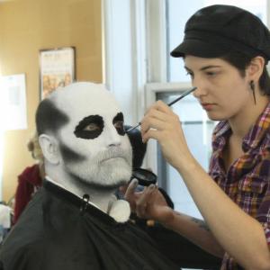 The very talented Clarissa Jorquera applying my Sugar Skull make up for Cheers to Death
