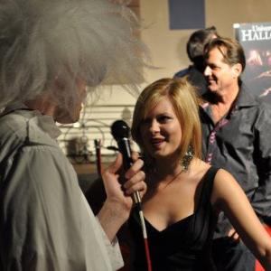 Tracey Fairaway being interviewed by Doc Moc on the red carpet