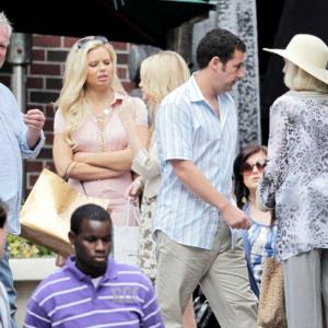 Brittany LeAnn White on the set of Just Go with It2011 with Adam Sandler