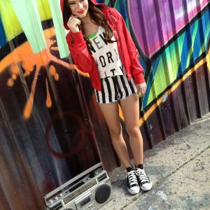 Caitlin playing a hip-hop dancer for Nickelodeon's 