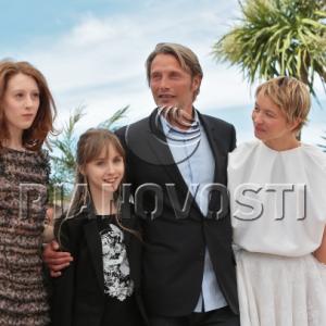 Roxane Duran Melusine Mayance Mads Mikkelsen Delphine Chuillot at the Cannes Film Festival 2013 for Age of Uprising  the legend of Michael Kohlhaas