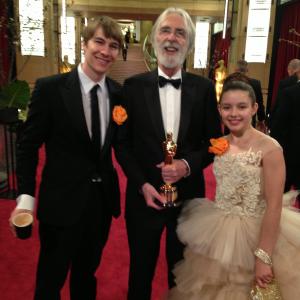 Andrew Napier Michael Haneke and Fatima Ptacek at the 2013 Academy Awards