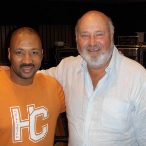 Alex Al with director Rob Reiner at recording session for movie soundtrack