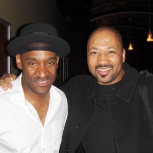 Alex Al and Marcus Miller after performing together with Stanley Clarke for Stanley's scholarship program.