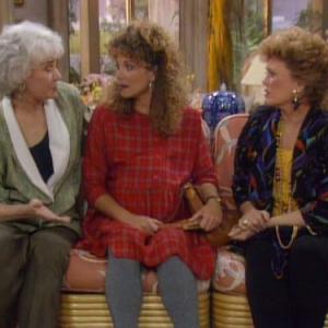 Still of Rue McClanahan Bea Arthur and Debra Engle in The Golden Girls 1985