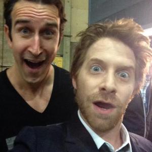 Seth Green and Adam William Ward back stage at the Queen Latifah Show